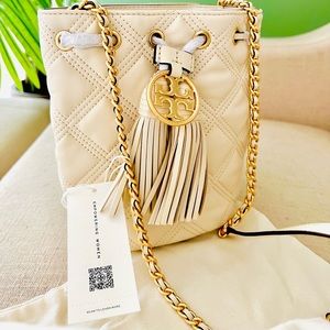 🌿 Tory Burch Women's Fleming Soft Mini Bucket Bag